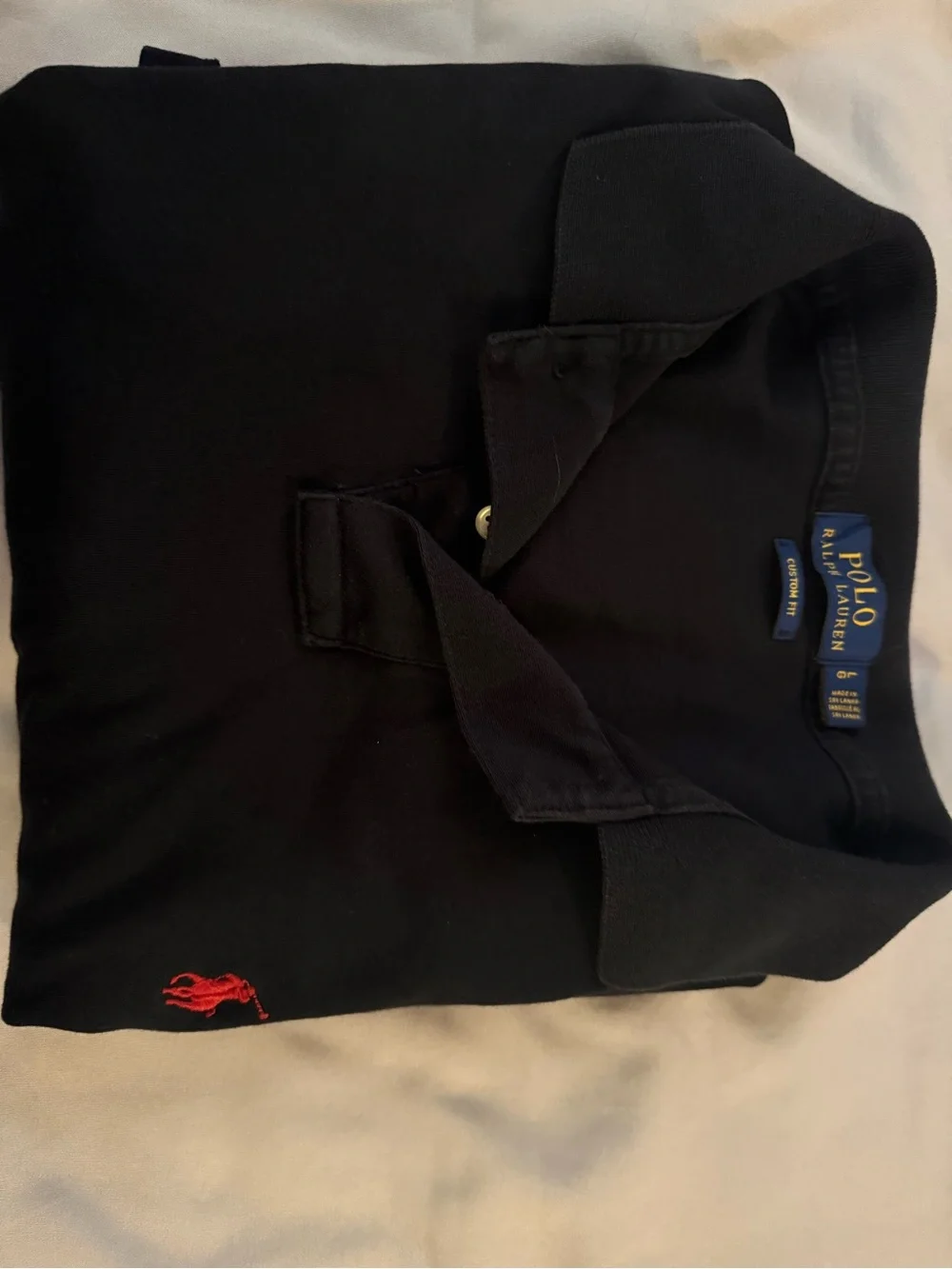 Ralph Lauren Black Polo Shirt with Red Pony Logo